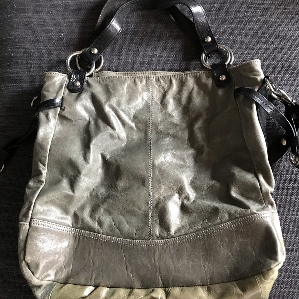 Green leather tote bag Barney’s New York